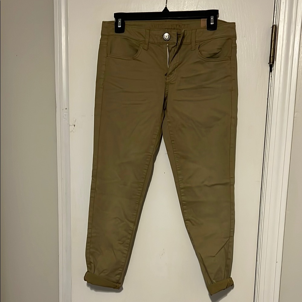 American Eagle Outfitters Tan Ankle Cropped Jeans